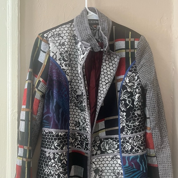 totw β’ multicolor patchwork unique statement jacket - Picture 8 of 16